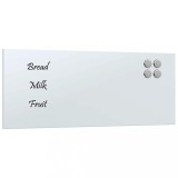 Tabla magnetica de perete, alb, 50x20 cm, sticla securizata