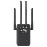 Cumpara ieftin Amplificator Semnal Wireless, 2.4Hz, 4 Antene cu Technologie MIMO, Transfer 300 Mbps, Conexiune WEP, WPA si WPA2, Slot LAN, Negru, Oem