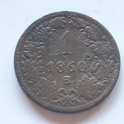 Austria 1 kreuzer 1860 B Franz Iosif foto
