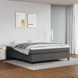 VidaXL Cadru de pat, gri, 160x200 cm, piele ecologică
