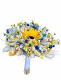 Buchet de Flori Mic Personalizabil cu Floarea soarelui din foita de sapun si Plante Uscate (Multicolor), Eventissimi&reg;
