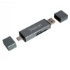 CARD READER extern SPACER SPCR-TYPEC-USB-01 4 in 1 USB 2.0 USB Type C - SD micro SD 1x mama USB si Type-C aluminiu