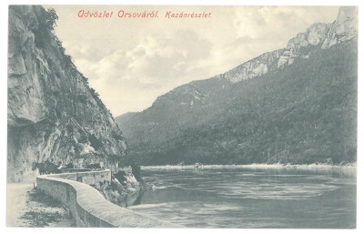 3193 - ORSOVA, Danube Kazan, Cart with two horses, Romania - old postcard - unused foto