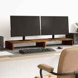 VidaXL Suport de monitor, stejar fumuriu, 100x27x10 cm, lemn prelucrat