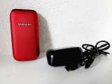Telefon mobil Samsung E1270 cu clapeta + incarcator, rosu