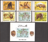 AJMAN FAUNA AFRICANA ( serie dt. + colita ndt.) MNH