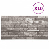 Panouri de perete 3D, model cărămidă, gri &icirc;nchis, 10 buc., EPS