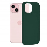 Cumpara ieftin Husa iPhone 15 Silicon Verde Slim Mat cu Microfibra SoftEdge, Techsuit