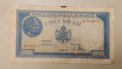 Rom&amp;acirc;nia - 5000 Lei (20 decembrie 1945) sU/8 0042871 foto