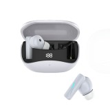 Casti wireless ZYTEQ&reg;️ Bluetooth 5.3, TWS in-ear, ANC, microfon, touch, afisaj digital, 30ms, rezistente la apa, universale, confortabile, albe, Casti In Ear, Active Noise Cancelling