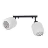 Aplică perete Klausen SUNDRE AP2, 2xE27, Design Modern Alb Negru, Metal Textil, 22x26x11 cm, Ideală pentru Iluminat Ambiental Dormitor și Hol
