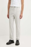 Theory pantaloni din in culoarea gri, drept