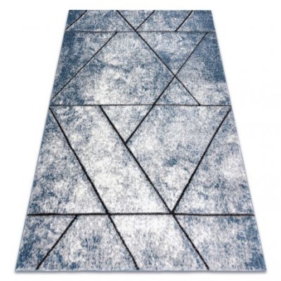 Covor modern COZY 8872 Wall, geometric, triunghiurile - structural două niveluri de l&amp;acirc;nă albastru, 120x170 cm foto