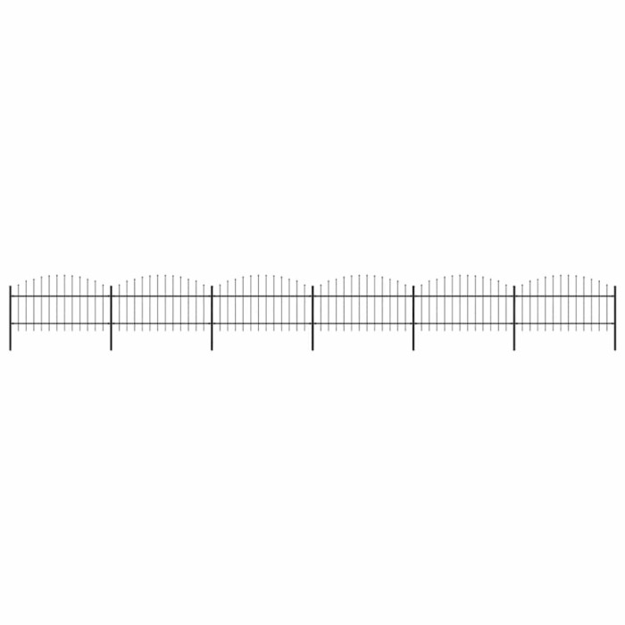 vidaXL Gard de grădină cu v&acirc;rf tip suliță din oțel 1070x125 cm, negru 277726