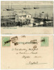 ROMANIA marina Dobrogea Sulina ilustrata 1902 cladiri pe tarm si nave in larg, Circulata, Printata, Tulcea
