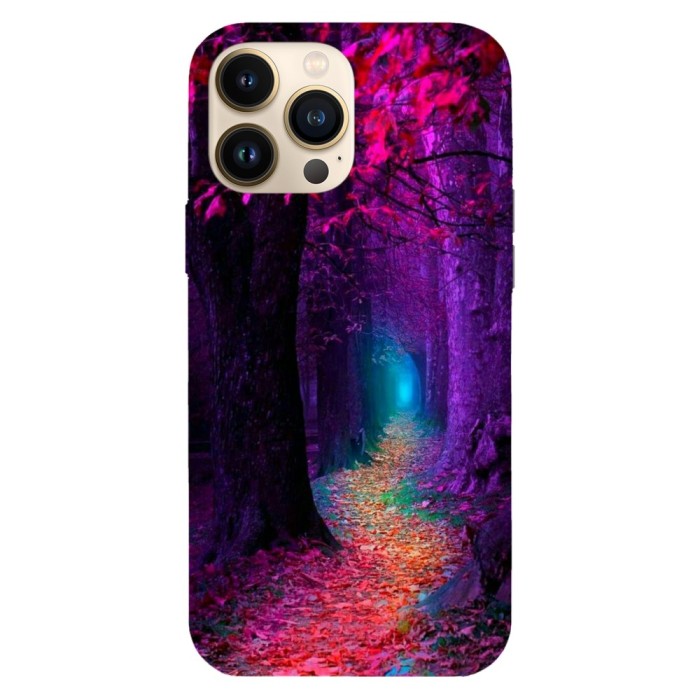 Husa compatibila cu Apple iPhone 14 Plus model Vivid forest path, Silicon, TPU, Viceversa