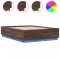 Cadru pat cu lumini LED stejar maro 120x190 cm lemn prelucrat