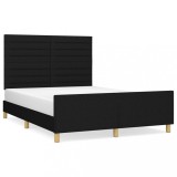 Cumpara ieftin Cadru de pat fara saltea, negru, 140x200 cm, textil