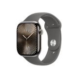 Curea silicon,THD, compatibila Apple Watch 46 mm seria 10, Apple Watch SE 44 mm, M/L, gri piatra