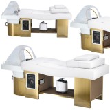 Pat pentru Head SPA Isola, șezlong cosmetic, stație de spălare pentru coafură, pentru salon de masaj cu aburi, cu &icirc;ncălzire și taburet LED