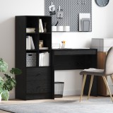 vidaXL Birou cu sertar cu raft cu depozitare 2 pcs Stejar Negru 3337314