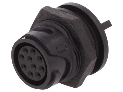 Conector circular mamă 10 pini aurit foto