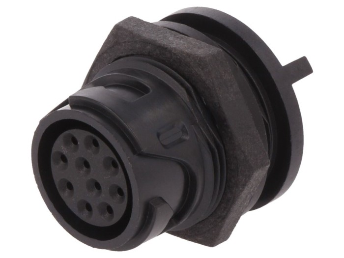 Conector circular mamă 10 pini aurit