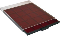 Tava cu 20 locasuri patrate pentru monede de 50x50mm