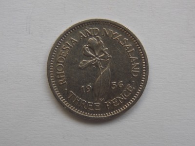 3 PENCE 1956 RHODESIA AND NYASALAND foto