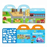 Cumpara ieftin Carte Puzzle cu 34 stickere reutilizabile, Vehicule, Oem