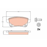 Set placute frana spate TRW, Renault Grand Scenic III, 02.2009-, Scenic III, 12.2008-, spate; puntea spate; Echipament vehicul : vehicul cu frana par