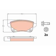 Set placute frana spate TRW, Renault Grand Scenic III, 02.2009-, Scenic III, 12.2008-, spate; puntea spate; Echipament vehicul : vehicul cu frana par