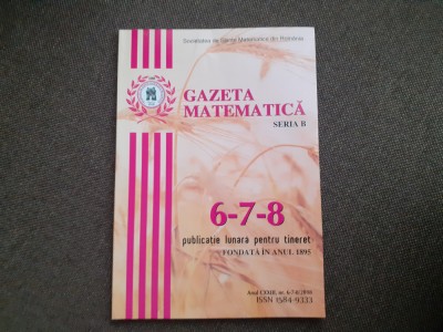 GAZETA MATEMATICA NR 6-7-8/2018 foto