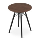 Masa stil scandinav, Leobert, rotund, MDF si lemn, maro rustic, 60x73 cm GartenVIP DiyLine