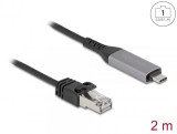 Cablu de retea USB Type C la RJ45 Gigabit LAN 2m, Delock 60760
