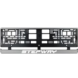 Set 2 bucati, suport numar inmatriculare argintiu Dacia Stepway