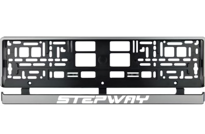 Set 2 bucati, suport numar inmatriculare argintiu Dacia Stepway foto