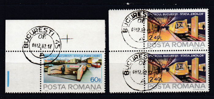 ROMANIA 1982 LP 1050 METROUL BUCURESTI STAMPILAT