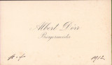 HST A2352 Carte de vizită Albert D&ouml;rr primar Sibiu &icirc;ntre anii 1906-1918, 1912