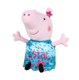 Jucarie de plus Play by Play Peppa Pig cu rochie turcoaz din satin, 25 cm