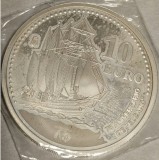 C11 Spania 10 euro 2003 /75th anniversary of the Juan Sebasti&aacute;n de Elcano School Ship/ Argint.925 /27 g/ex proof /din foto