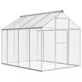 VidaXL Coteț pentru păsări de exterior, aluminiu, 178 x 242 x 192 cm
