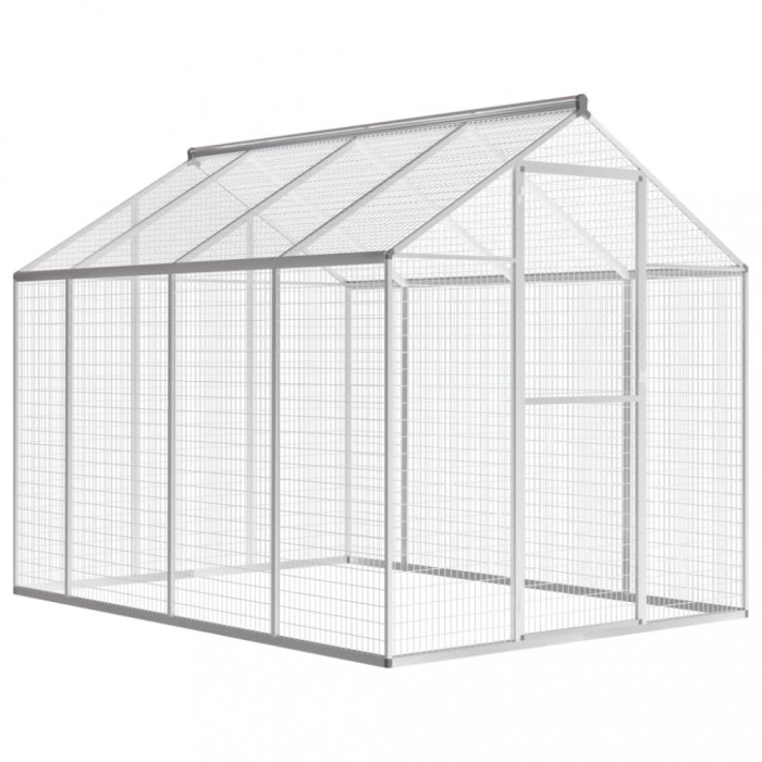 vidaXL Coteț pentru păsări de exterior, aluminiu, 178 x 242 x 192 cm