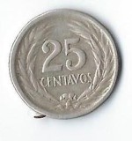 Moneda 25 centavos 1953 - El Salvador, 2,5 g argint 0,900