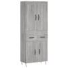 Dulap inalt, gri sonoma, 69,5x34x180 cm, lemn compozit