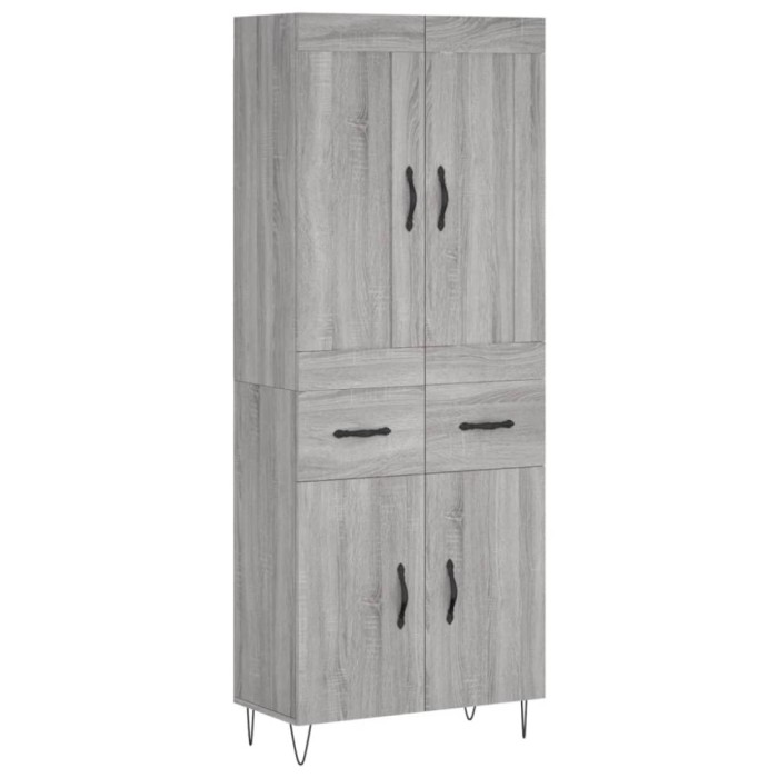 Dulap inalt, gri sonoma, 69,5x34x180 cm, lemn compozit