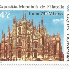 România, LP 922/1976, Expoziția Filatelică "Italia '76", Milano, MNH