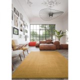 Cumpara ieftin Covor Premium Belgian Model 71301-800, Marime 140 x 200 cm, Galben, Inaltime Fir 20 mm, Antialergic, Polipropilena, Living, Dormitor, Sufragerie, Biro, Balta