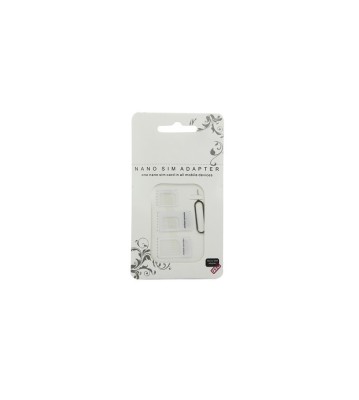 4 in 1 adaptoare SIM Micro-SIM Nano-SIM si cheie cu pin-Culoare Alb foto