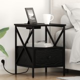vidaXL Dulap de noapte Stejar negru 41.5 x 40.5 x 55 cm Lemn compozit